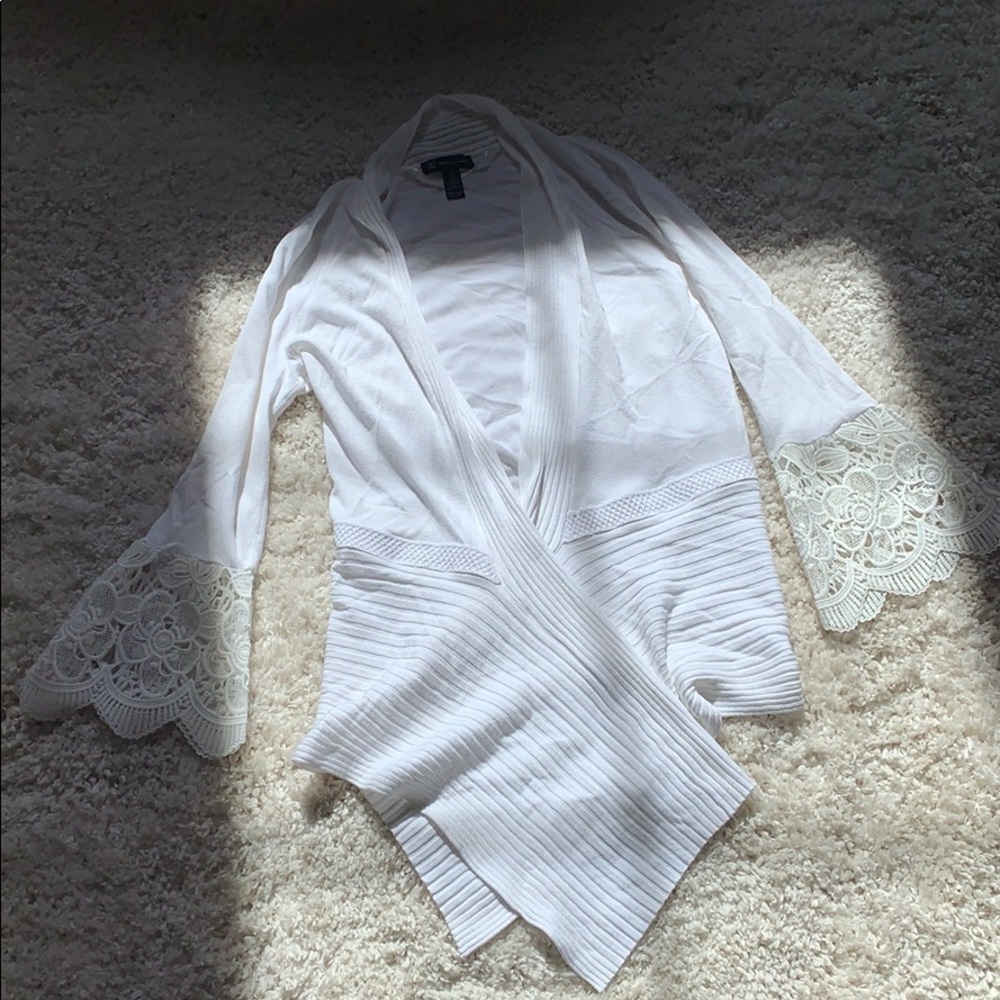 INC White Long Sleeved Cardigan